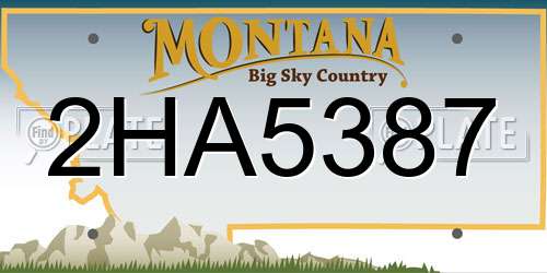 2HA5387 Montana License Plate