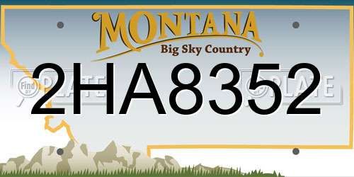 2HA8352 Montana License Plate