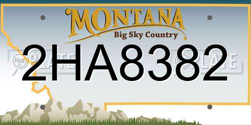2HA8382 Montana License Plate
