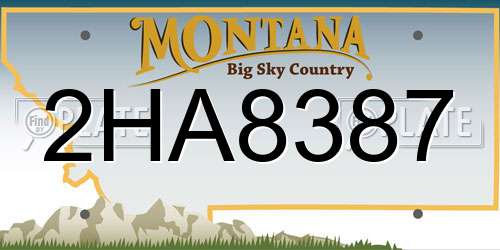 2HA8387 Montana License Plate