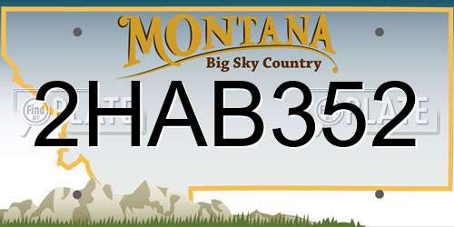2HAB352 Montana License Plate