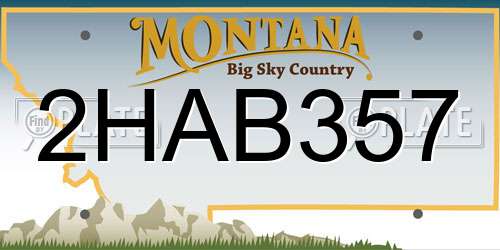 2HAB357 Montana License Plate