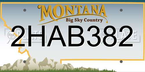 2HAB382 Montana License Plate