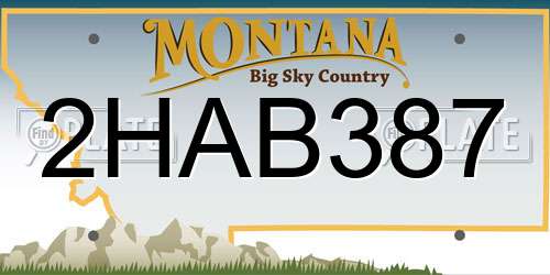2HAB387 Montana License Plate