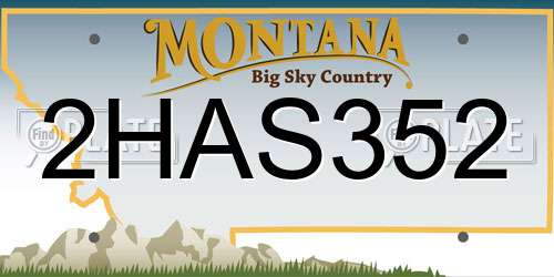 2HAS352 Montana License Plate
