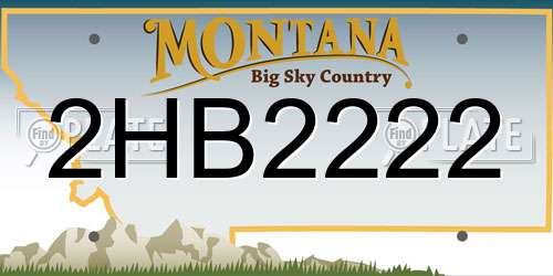 2HB2222 Montana License Plate