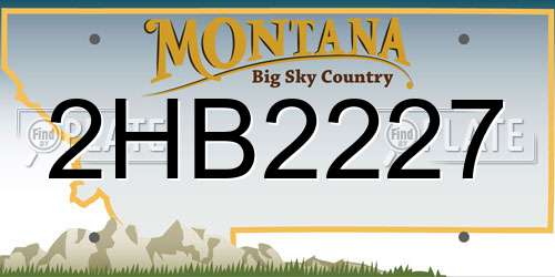 2HB2227 Montana License Plate