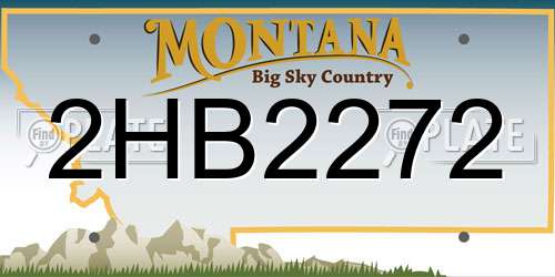 2HB2272 Montana License Plate