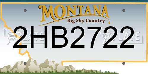 2HB2722 Montana License Plate