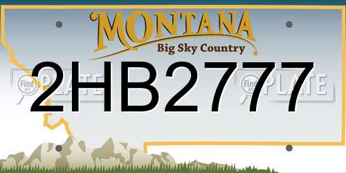 2HB2777 Montana License Plate