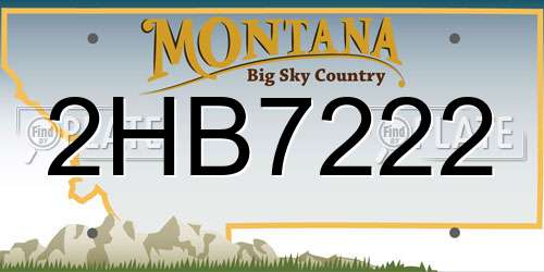 2HB7222 Montana License Plate