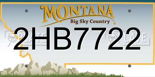 2HB7722 Montana License Plate