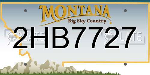 2HB7727 Montana License Plate