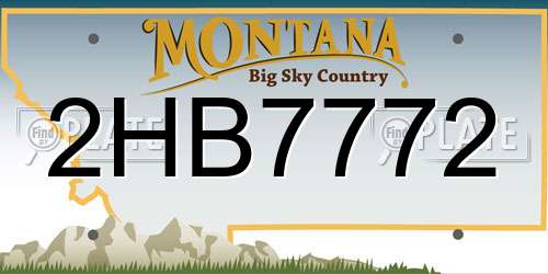 2HB7772 Montana License Plate
