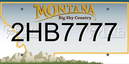 2HB7777 Montana License Plate