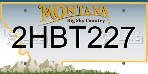 2HBT227 Montana License Plate