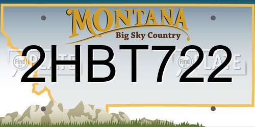 2HBT722 Montana License Plate