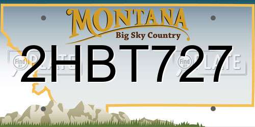 2HBT727 Montana License Plate