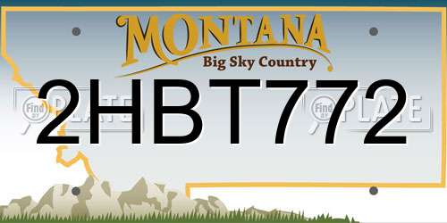 2HBT772 Montana License Plate