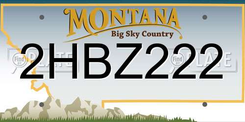 2HBZ222 Montana License Plate
