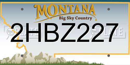 2HBZ227 Montana License Plate