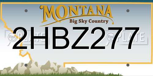 2HBZ277 Montana License Plate