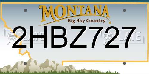 2HBZ727 Montana License Plate