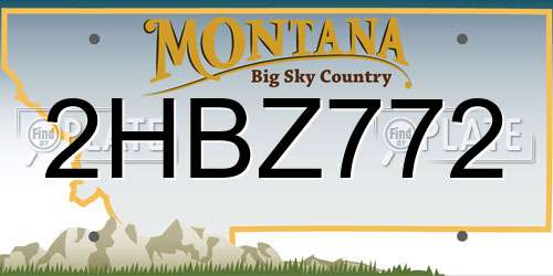 2HBZ772 Montana License Plate