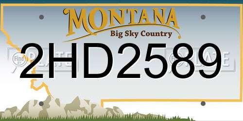 2HD2589 Montana License Plate