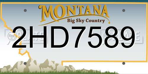 2HD7589 Montana License Plate
