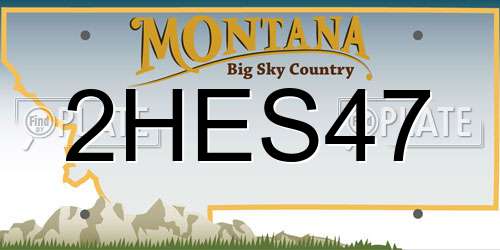 2HES47 Montana License Plate