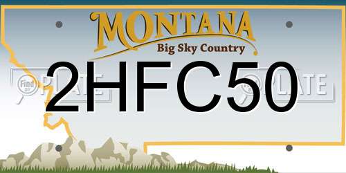 2HFC50 Montana License Plate