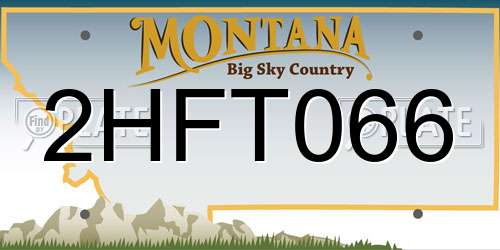 2HFT066 Montana License Plate
