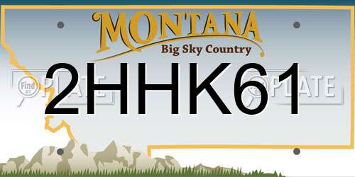 2HHK61 Montana License Plate