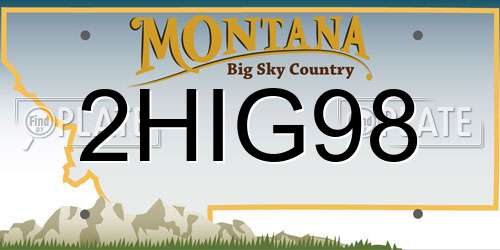 2HIG98 Montana License Plate