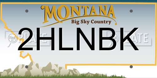 2HLNBK Montana License Plate