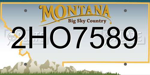 2HO7589 Montana License Plate