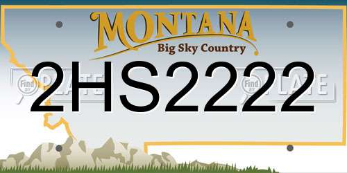 2HS2222 Montana License Plate