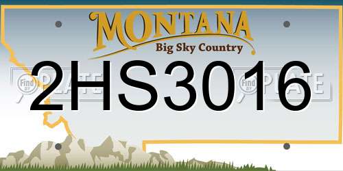 2HS3016 Montana License Plate