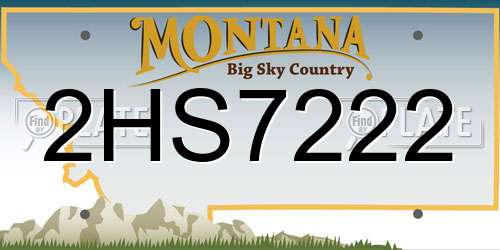 2HS7222 Montana License Plate