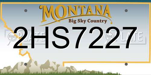 2HS7227 Montana License Plate
