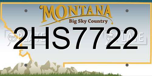 2HS7722 Montana License Plate