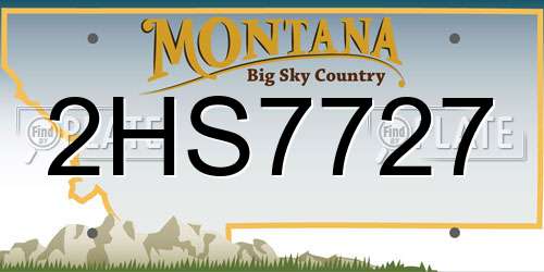 2HS7727 Montana License Plate