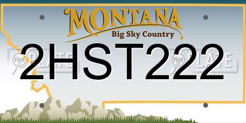 2HST222 Montana License Plate