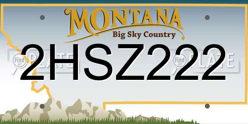 2HSZ222 Montana License Plate