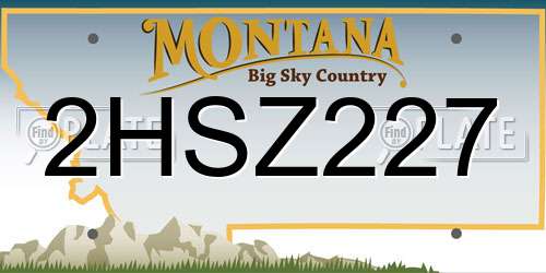 2HSZ227 Montana License Plate