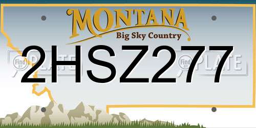 2HSZ277 Montana License Plate
