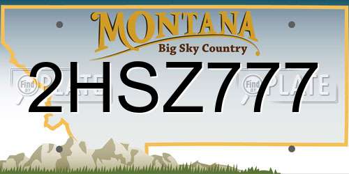 2HSZ777 Montana License Plate