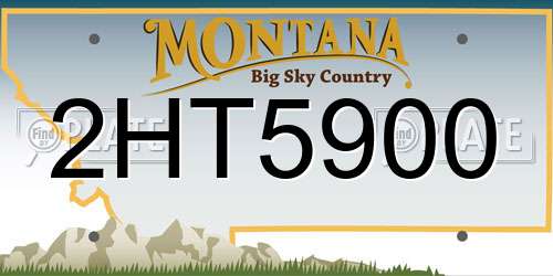 2HT5900 Montana License Plate