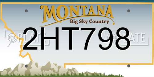 2HT798 Montana License Plate